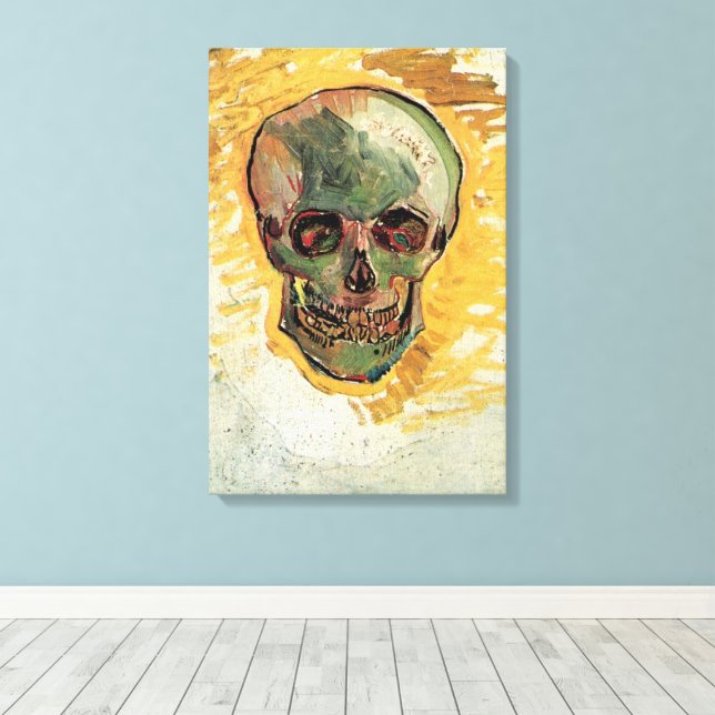 Lienzo Bodegón Calavera de Vincent van Gogh (Insitu (piso de madera))