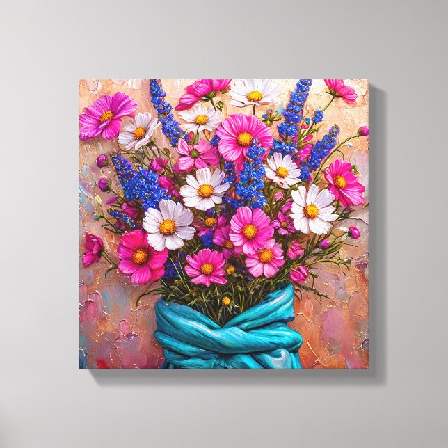 Lienzo Bodegón de flores hermosas (Anverso)