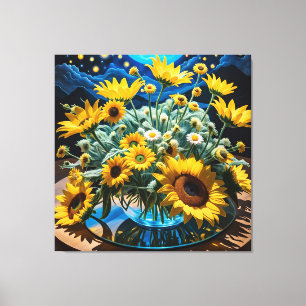 Lienzo Bodegón Flores y Noche 1 - 001