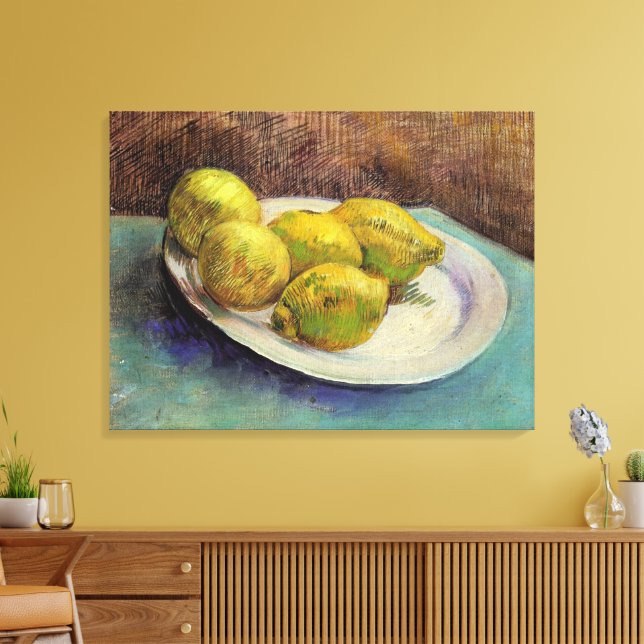 Lienzo Bodegón Limones en un plato por Vincent van Gogh (Insitu (Sala de estar))