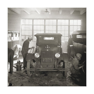 Lienzo Body Shop auto, 1926. Foto del vintage