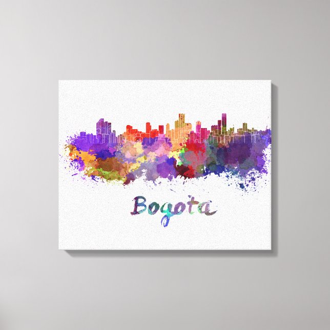 Lienzo Bogota skyline in watercolor (Anverso)