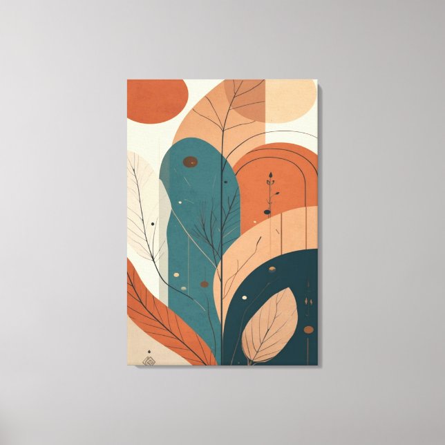 Lienzo Boho Abstract Botanical Modern Minimal Wall Art (Anverso)