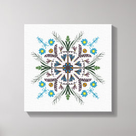 Lienzo Boho Botánico Mandala Tropical Verdor Verde