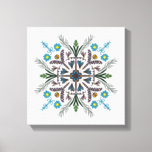 Lienzo Boho Botánico Mandala Tropical Verdor Verde