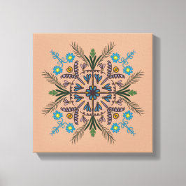 Lienzo Boho Botánico Mandala Vegetación Tropical