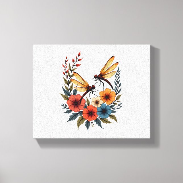 Lienzo Boho Floral Dragonfly (Anverso)