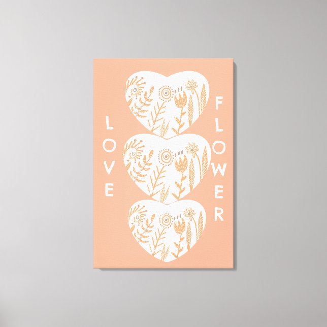 Lienzo Boho Love Flower Heart (Anverso)