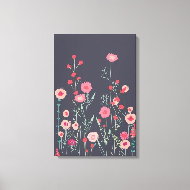 Lienzo Boho Oscuro Floral (Anverso)