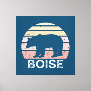 Lienzo Boise Idaho Retro Bear