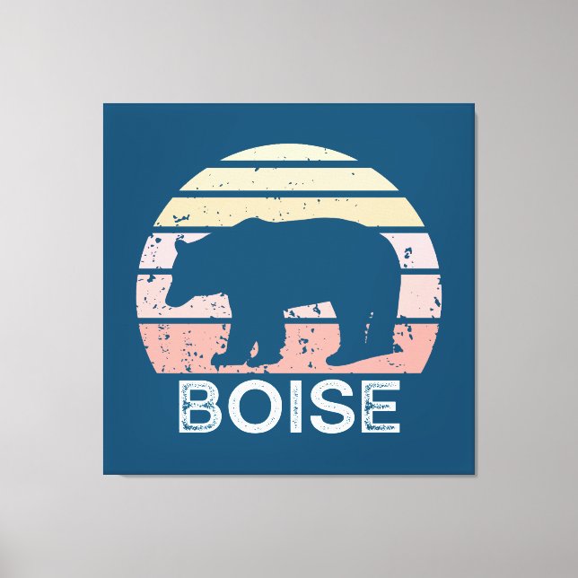 Lienzo Boise Idaho Retro Bear (Anverso)