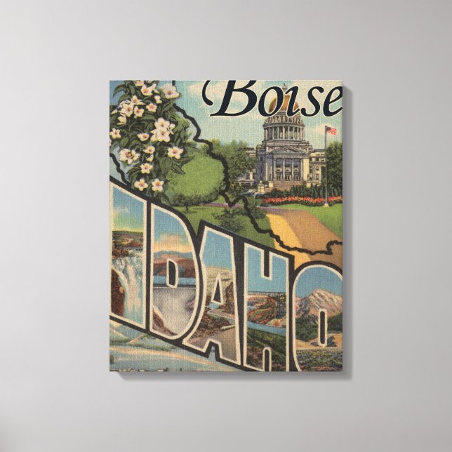 Lienzo Boise, IdahoLarge Letter ScenesBoise, ID (Anverso)