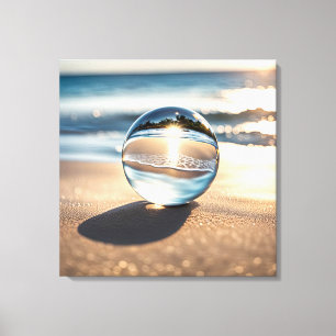 Lienzo Bola de lente en la playa del océano