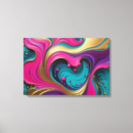 Lienzo Bold Abstract Heart Swirl – Modern Colorful Art