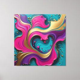 Lienzo Bold Abstract Heart Swirl – Modern Colorful Art