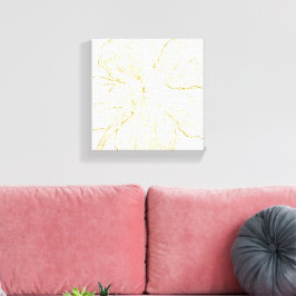 Lienzo Bold Gold Floral Line Art Minimalist Macro Bloom 