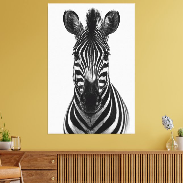 Lienzo Bold Zebra Black White Canvas Print (Insitu (Sala de estar))