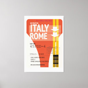 Lienzo boleto de vacaciones Italia Roma