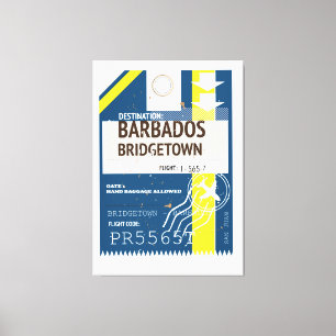 Lienzo boleto de viaje a Bridgetown Barbados