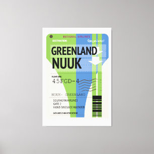 Lienzo boleto de viaje a Nuuk Groenlandia