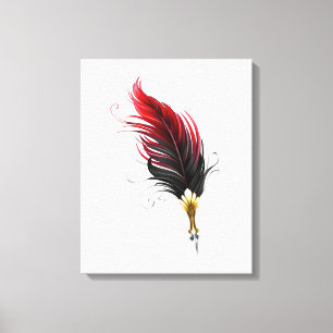 Lienzo Bolígrafo pluma roja con plumilla dorada