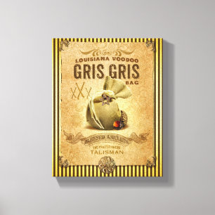 Lienzo Bolso del vudú de Luisiana New Orleans Gris Gris