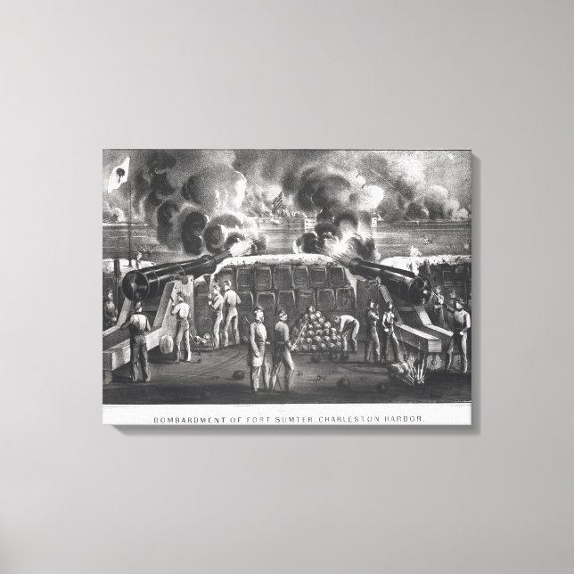 Lienzo Bombardeo de Fort Sumter, puerto de Charleston (Anverso)