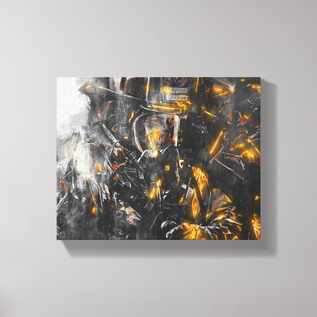 Lienzo Bombero - Valor por combatir a la bestia (Anverso)