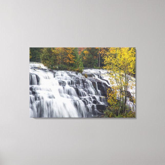 Lienzo Bond Falls en otoño cerca de Paulding, Michigan (Anverso)