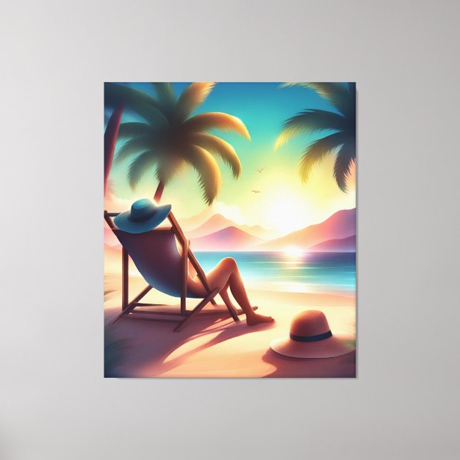 Lienzo bonita playa (Anverso)