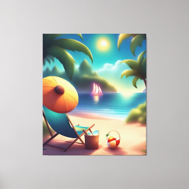 Lienzo bonita playa (Anverso)