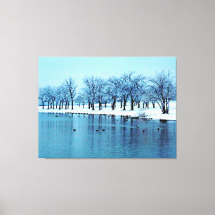 Lienzo Bonito Canvas envueltas en estanque de invierno