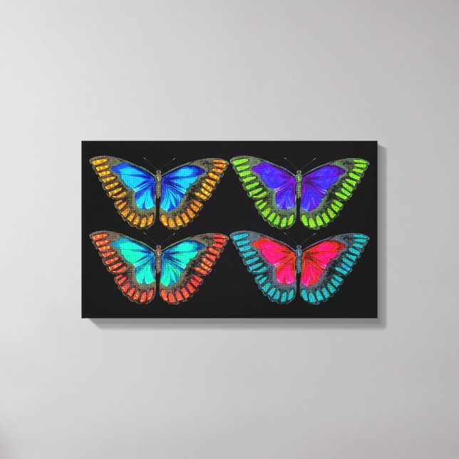 Lienzo Bonito colorida Mariposa de pintura Imprimir (Anverso)
