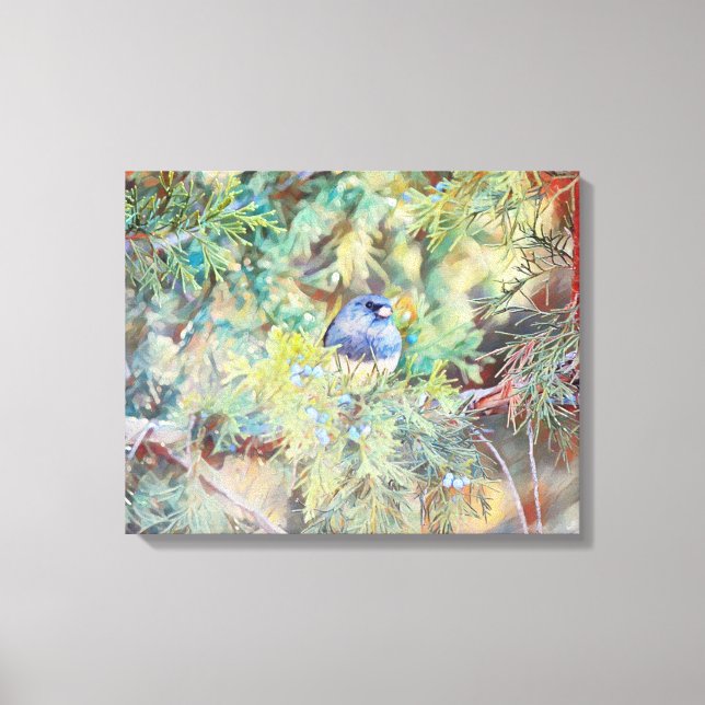 Lienzo Bonito de pájaros en la imagen fotográfica de Blue (Anverso)