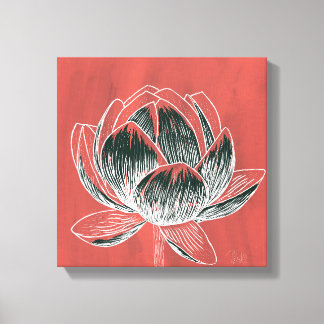 Lienzo Bonito diseño floral Lotus No. 4