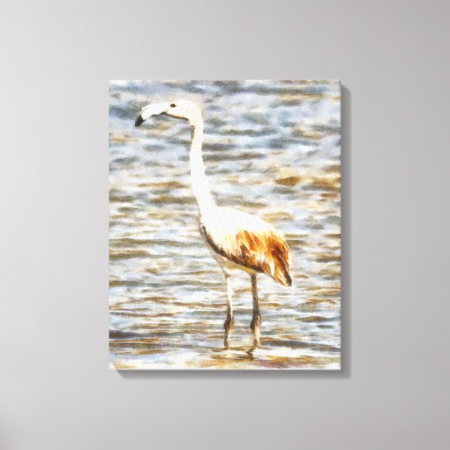 Lienzo Bonito Flamingo Fledgling Watercolor (Anverso)