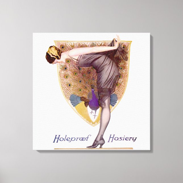 Lienzo Bonito Flapper Vintage Peacock (Anverso)