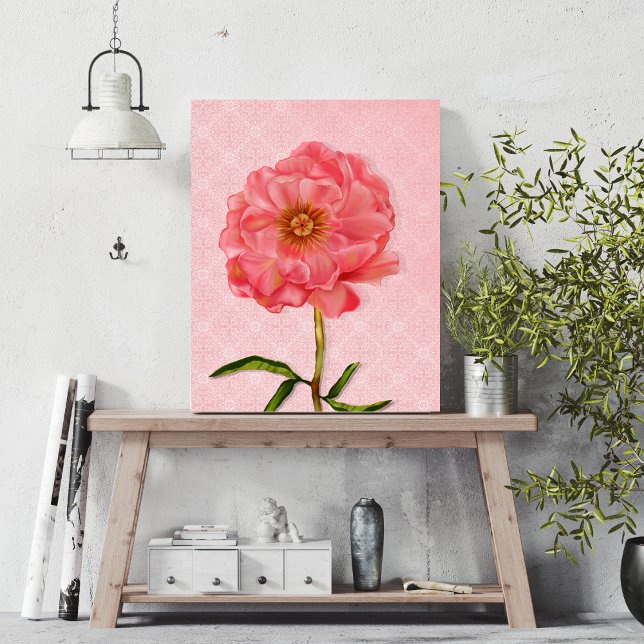 Lienzo Bonito floral Peony Rosa Flower Art (Subido por el creador)
