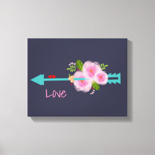Lienzo Bonito Floral Sweet Love Hearts Arrow