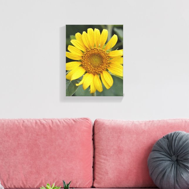 Lienzo Bonito Girasol amarillo soleado de 8" x 10" (Insitu (Sala de estar))