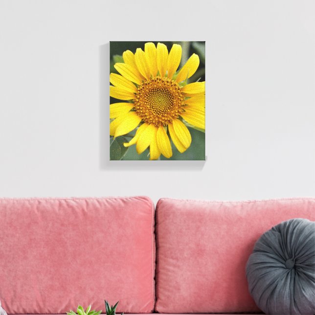 Lienzo Bonito Girasol amarillo soleado de 8" x 10" (Insitu (Sala de estar))