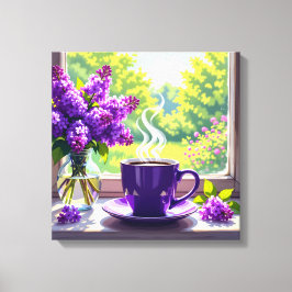 Lienzo Bonito Lilacs púrpura y café