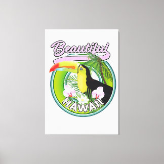 Lienzo bonito logotipo de viaje en Hawái
