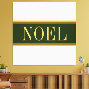 Lienzo BONITO NOEL Bosque Verde Navidades blancos franjas