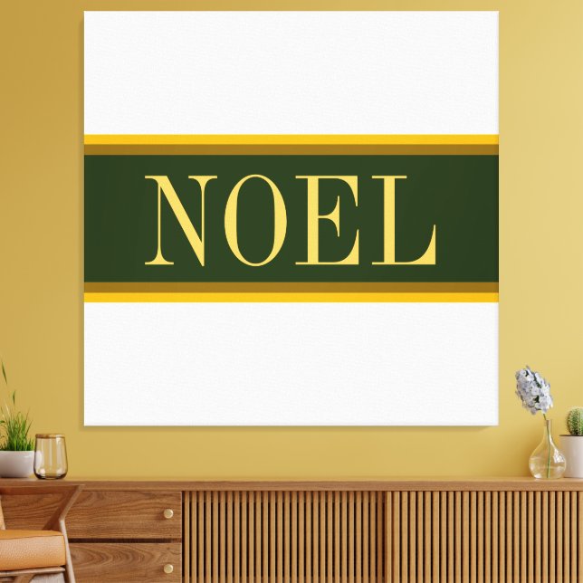 Lienzo BONITO NOEL Bosque Verde Navidades blancos franjas (Insitu (Sala de estar))