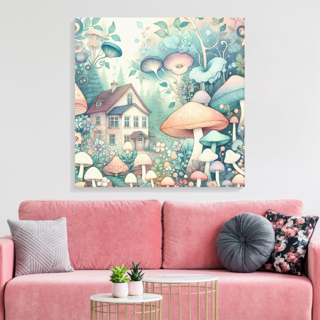 Lienzo Bonito núcleo de la cabaña Whimsical Village (Insitu (Sala de estar))