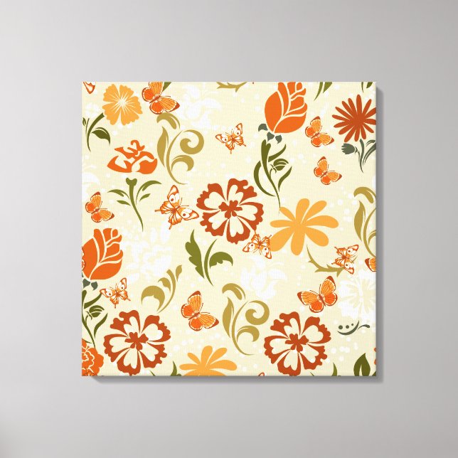 Lienzo Bonito Patrón floral moderno (Anverso)