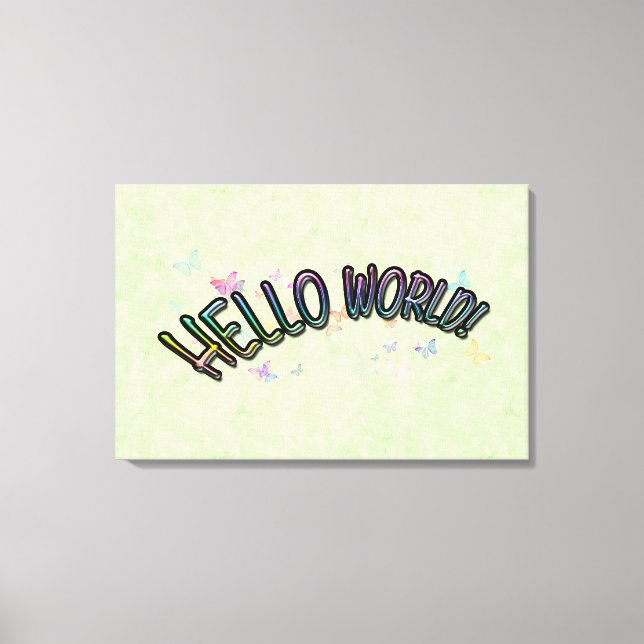 Lienzo Bonito Rainbow Hello World (Anverso)