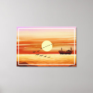 Lienzo Bonito Sunset Sceneration Fondo Decorativo