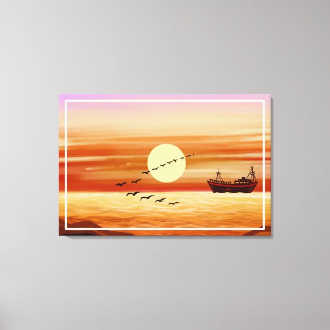 Lienzo Bonito Sunset Sceneration Fondo Decorativo (Anverso)